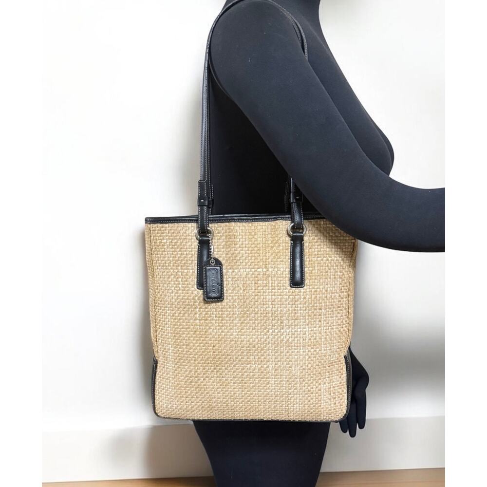 Vintage Coach 8157 Straw Cabana Lunch Tote - Picture 6 of 14
